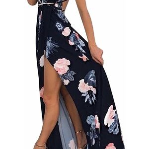 NWT Floral backless maxi dress